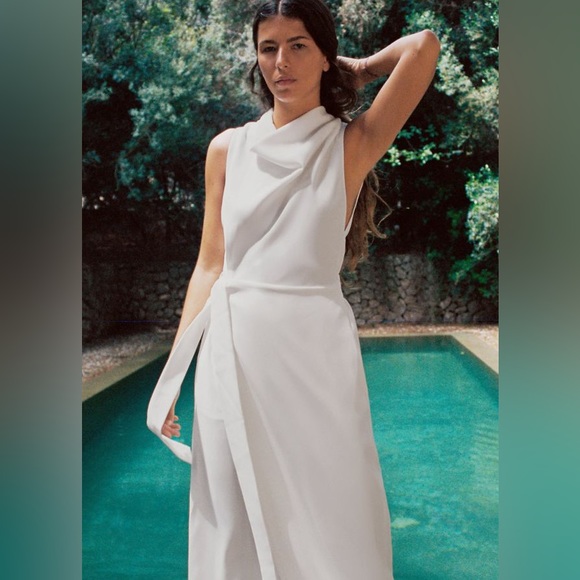 Zara jumpsuit white romper kaftan - Picture 2 of 13